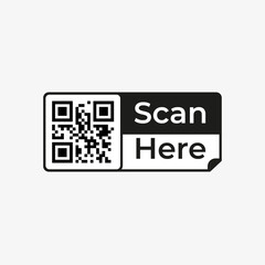 QR Code Scan Label, Scan QR Code icon, Template of frames with text scan me and QR code for smartphone, mobile app, payment and discounts. Vector stock illustration Marketing and electronic commerce
