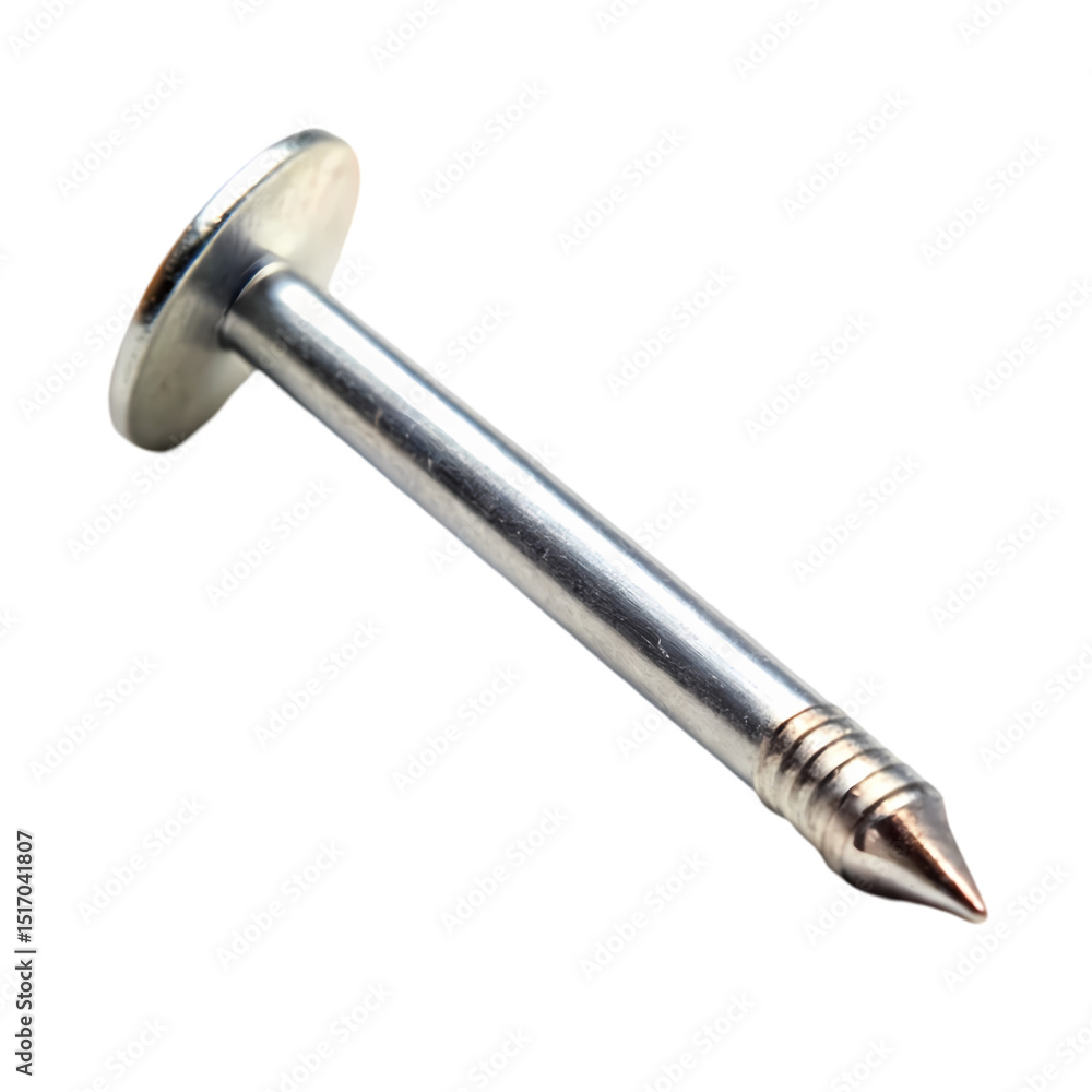 Closeup of a Single Polished Metal Pin with a Wide Head and a Tapered ...