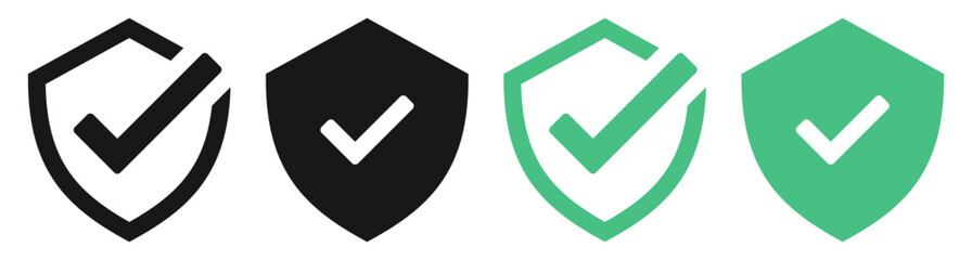 Aufkleber - Shield check mark icon or security shield protection icon with tick symbol