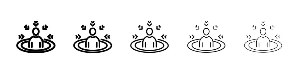 Centric consumer icon graphic set. trendy stroke line style