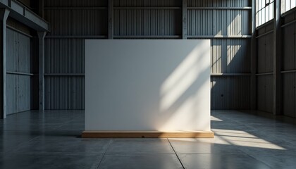 Aufkleber - Empty gallery space with blank wall and natural light in industrial area  