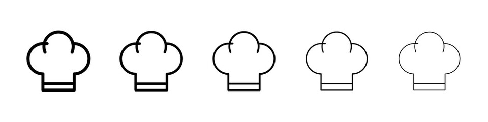 Chef hat icon graphic set. trendy stroke line style