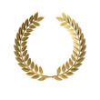 © Natalia - A detailed golden laurel wreath in 3D style on a transparent background