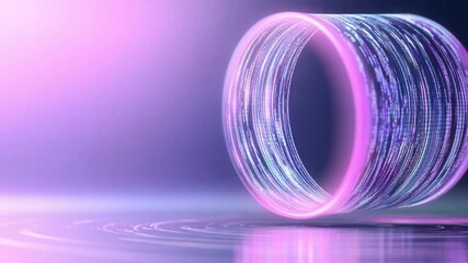 Leinwandbilder - Elegant Abstract Ring: A captivating abstract image of a luminous ring, bathed in gradients of purple and pink, emanates an aura of futuristic elegance and cutting-edge technology.