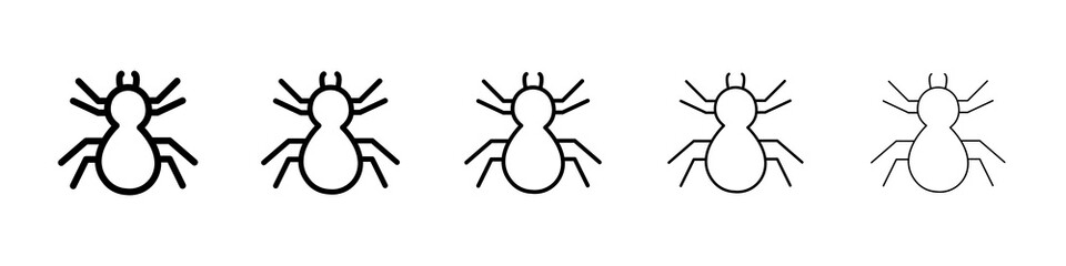 Spider icon graphic set. trendy stroke line style