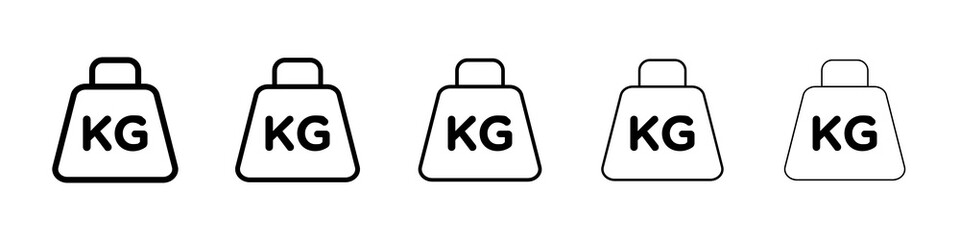 Weight icon graphic set. trendy stroke line style