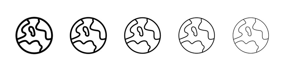 World icon graphic set. trendy stroke line style