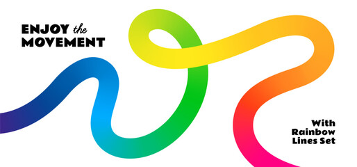 Fototapete - Abstract Color Wave Shape with Gradient on a White Background. Vector Rainbow Ribbon Pattern. Wavy Gradient Geometric Line. Fluid Graphic Design.