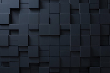 abstract dark blue 3d cube block pattern with modern geometric texture and shadows