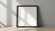 © Vadym - Black frame mockup with white matting. Empty picture frame, perfect for art, photo, or design presentation. Modern interior decor, stylish showcase, wall gallery, elegant display.