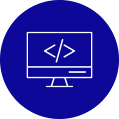 coding vector blue circle icon design