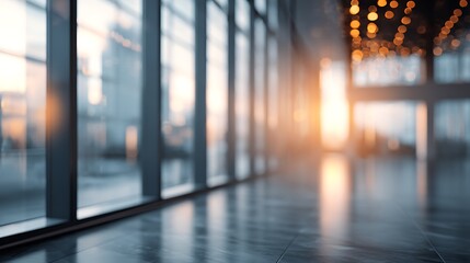 Aufkleber - Beautiful blurred background of a light modern office interior with and beautiful lighting