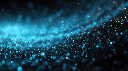 Aufkleber - Blue and glow particle abstract bokeh background