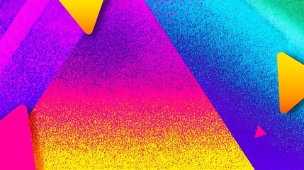 Poster - Colourful 80s 90s style background banner with a noisy gradient texture