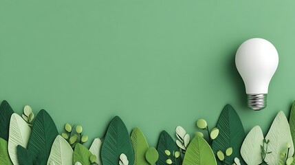 Aufkleber - Eco friendly lightbulb banner with copy space, sustainable and renewable energy
