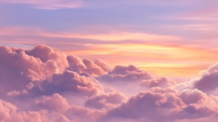 Poster - Light soft panorama sunset sky background with pink clouds - sunset over the clouds - sky and clouds - pink clouds in the sky - clouds and sun rays