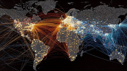 Aufkleber - Network of global communication, digital content, social network service, streaming video