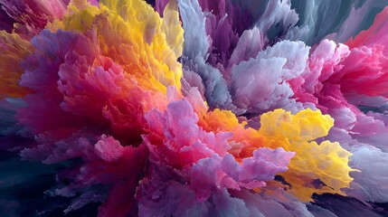 Poster - 4K abstract wallpaper colorful design, shapes and textures, colored background, teal and orange colores