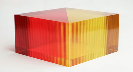 Poster - Colorful resin block creating a gradient effect on white background