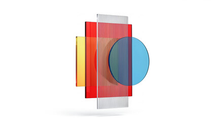 Leinwandbilder - Abstract composition of colorful glass shapes creating modern art