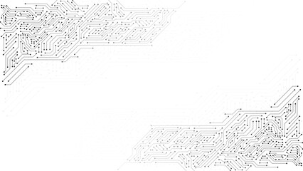 Wall Mural - ai circuit board technology connected lines isolated on transparent background. computer motherboard