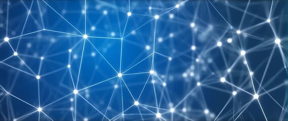Wall Mural - anamorphic video conceptual modern futuristic geometric, abstract net with dots and triangle shapes 
