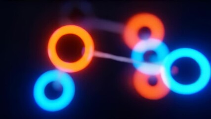 Wall Mural - abstract molecular structure floating in air, atoms connected by glowing bonds