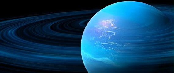 Wall Mural - anamorphic video planet neptune, solar system in space