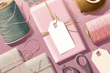 Leinwandbilder - Handmade Gift Wrapping With Twine and Tags Creating a Personal Touch for Special Occasions