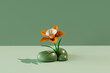 © Giada Canu/Stocksy - Single cartoon daffodil flower in stylized garden