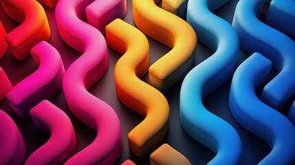 abstract geometric background of colorful maze, trendy horizontal wallpaper of tangled tubes 