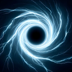 Wall Mural - An abstract representation of a black hole with swirling electric energy, capturing the mystery of space phenomena.