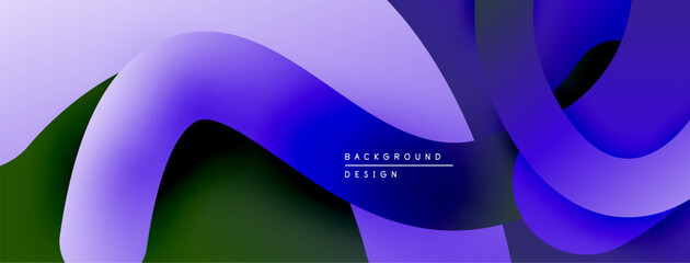 Poster - Abstract flowing shapes, gradient colors. Modern design, smooth curves create dynamic visual effect. Background element.