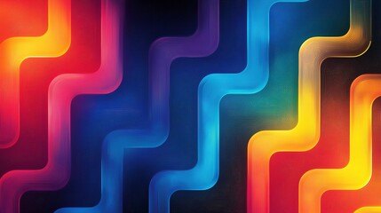 abstract geometric background of colorful maze, trendy horizontal wallpaper of tangled tubes 