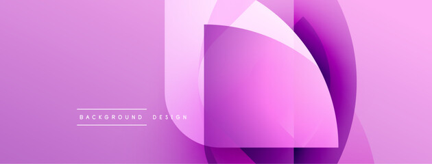 Fototapete - Abstract purple background. Overlapping squares create dynamic visual effect. Modern design elements present smooth gradients.