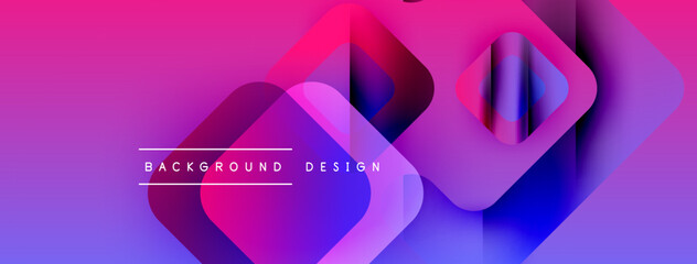 Aufkleber - Abstract vibrant design. Overlapping shapes create dynamic gradient effect. Modern, colorful background suitable for digital projects.