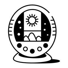 Canvas Print - A linear icon depicting a climate sensor
