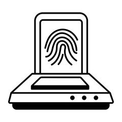 Canvas Print - An outline style icon of fingerprint scanner 