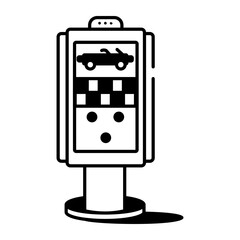 Canvas Print - A linear icon showing self service kiosk system
