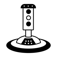 Canvas Print - A linear icon depicting smart traffic signal system
