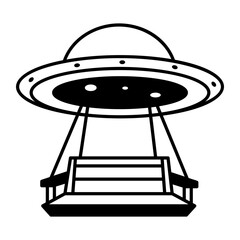 Canvas Print - A line style icon showing a futuristic park
