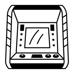 Canvas Print - A linear icon showing electronic voting booth system
