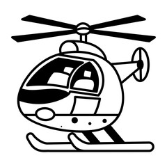 Canvas Print - A linear style icon of futuristic helicopter
