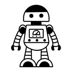 Canvas Print - An outline style icon of bot
