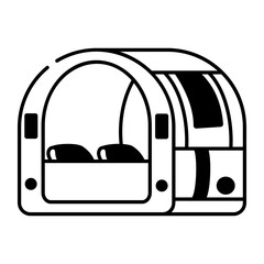 Canvas Print - An outline style icon of sleeping pod
