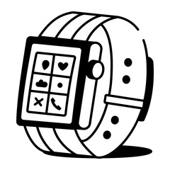 Canvas Print - A line style icon of smartwatch
