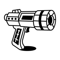 Canvas Print - A linear style icon of futuristic gun
