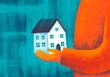 © Marusya Wrobel/Stocksy - Holding a small house in a warm and vibrant manner