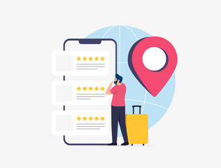 Wall Mural - travel destination rating system, global location reviews, user experience rankings. interactive tra