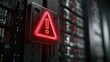 © Dev - Red warning light illuminates a server rack, signifying a critical system alert within a dark data center